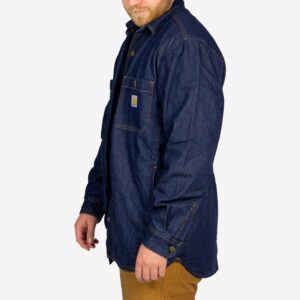 Relaxed Fit Denim Fleece Lined Snap-Front Shirt