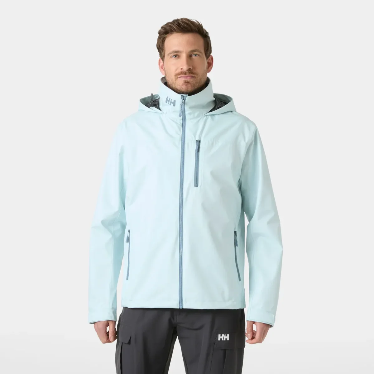 hellt hansen seglarjacka Men's Crew Hooded Sailing Jacket 2.0 barley blue