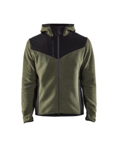 Blåkläder 5940-2536 Stickad Jacka med Softshell – Höstgrön/Svart