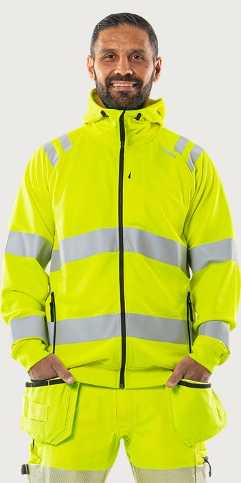 Fristads Varsel Green sweatshirt-jacka med huva 7865 GPSW, klass 3 – Varsel Gul (130)