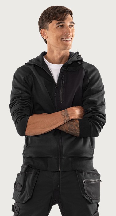 Fristads Sweatshirt-jacka med huva 7831 GKI – Svart (940)