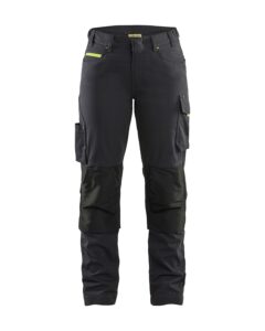 Blåkläder 7195-1330 Servicebyxa Stretch Dam – Svart/Varselgul