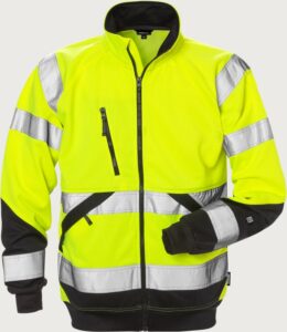Fristads Varsel sweatshirt-jacka 7426 SHV, klass 3 – Varsel Gul/Svart (196)