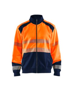 Blåkläder 3558-2528 Varseltröja full zip – Varselorange/Marinblå