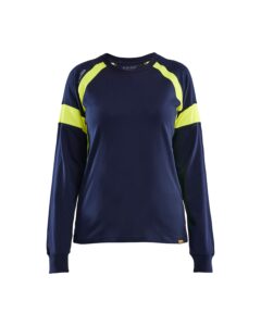Blåkläder 3521-1030 Långärmad T-shirt med Varsel Dam – Marinblå/Varselgul