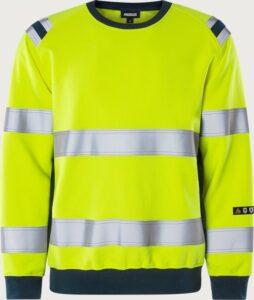 Fristads Flamestat Sweatshirt 7076 SFLH, klass 3 – Varsel Gul/Marinblå (171)