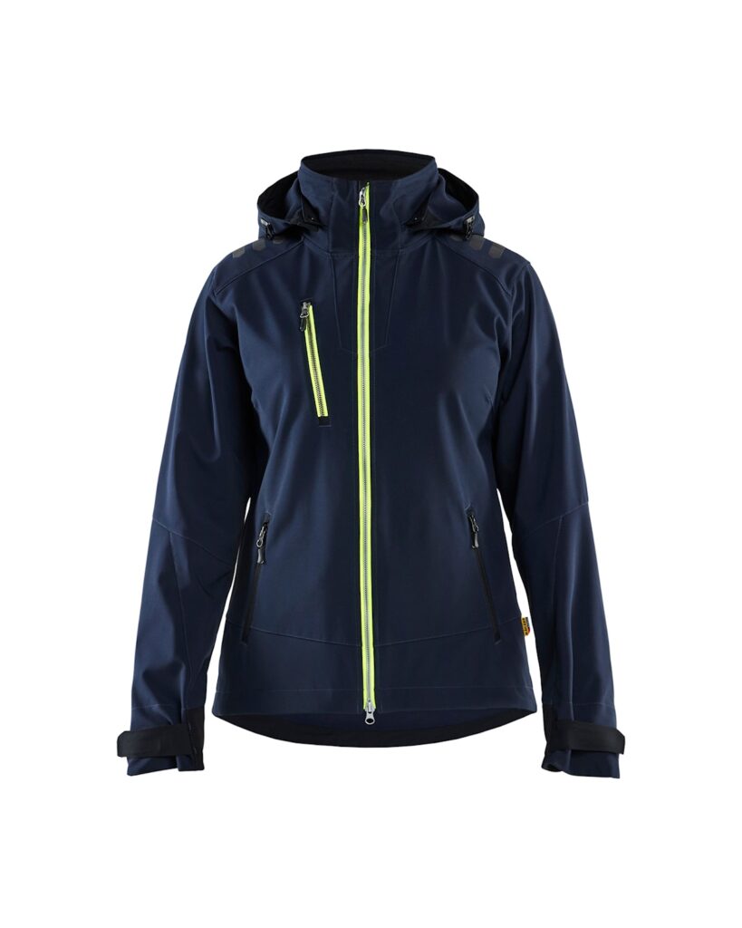 Blåkläder 4719-2513 Softshelljacka Dam – Mörk marinblå/varselgul