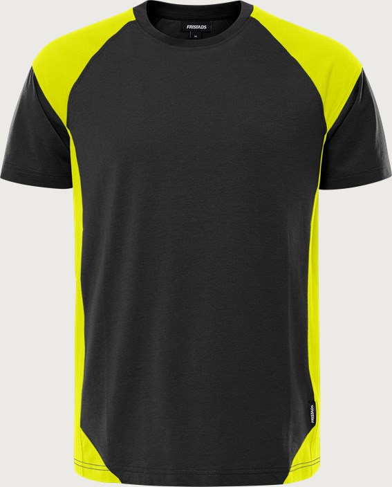 Fristads Green heavy T-shirt 7046 GTM – Svart/Neongul (982)