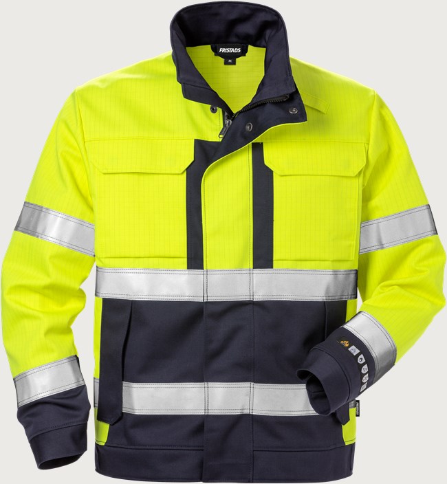 Fristads Flamskyddad jacka 4584 FLAM, klass 3 – Varsel Gul/Marinblå (171)