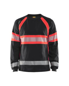 Blåkläder 3510-1030 Långärmad T-shirt varsel – Svart/Varselröd