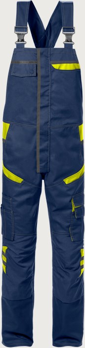 Fristads Hängslebyxa 1555 STFP – Marinblå/Neongul (556)