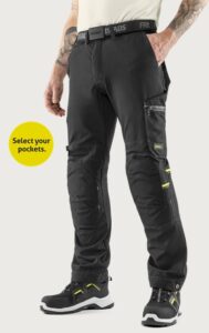 Fristads Flex hantverkarbyxa stretch 2801 GHST – Svart (940)