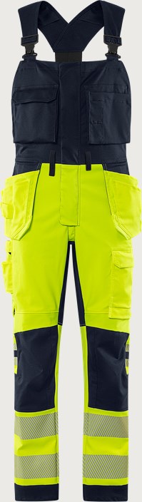 Fristads Flamestat Green hängslebyxa hantverk stretch 1950 GFS, klass 2 – Varsel Gul/Marinblå (171)