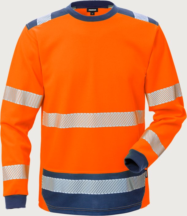 Fristads Varsel Långärmad T-shirt 7724 THV, klass 3 – Varsel Orange/Marinblå (271)