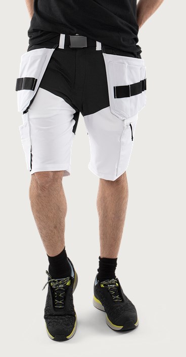 Fristads Hantverkarshorts stretch 2762 LWS – Vit/Svart (969)