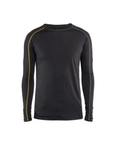 Blåkläder 4799-1734 Underställ Tröja XLIGHT, 100% Merinoull – Mörkgrå/gul