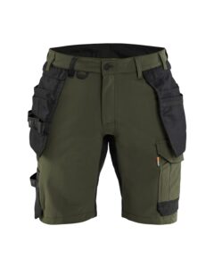 Blåkläder 1702-1645 Hantverkshorts 4-vägsstretch – Skogsgrön/Svart