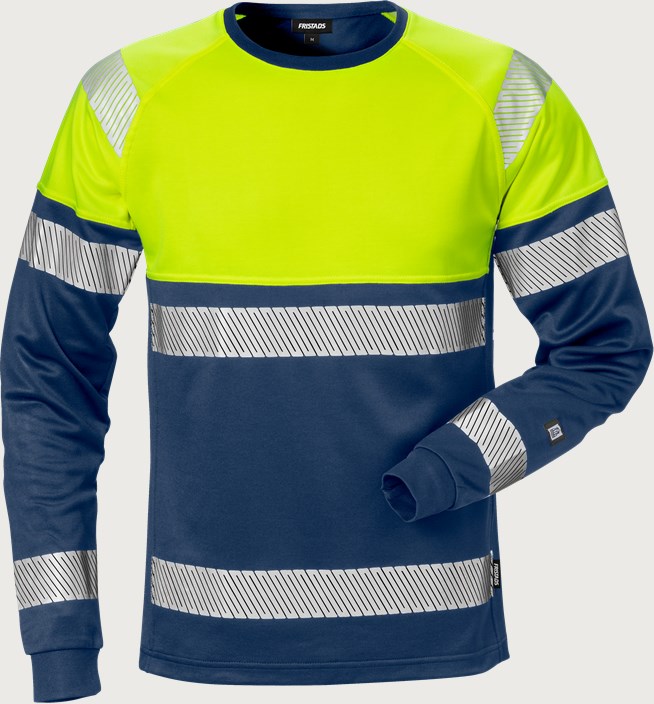 Fristads Varsel långärmad T-shirt 7519 THV, klass 1 – Varsel Gul/Marinblå (171)