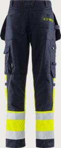 Fristads Flamestat hantverkarbyxa stretch 2163 ATHF, klass 1 – Varsel Gul/Marinblå (171)