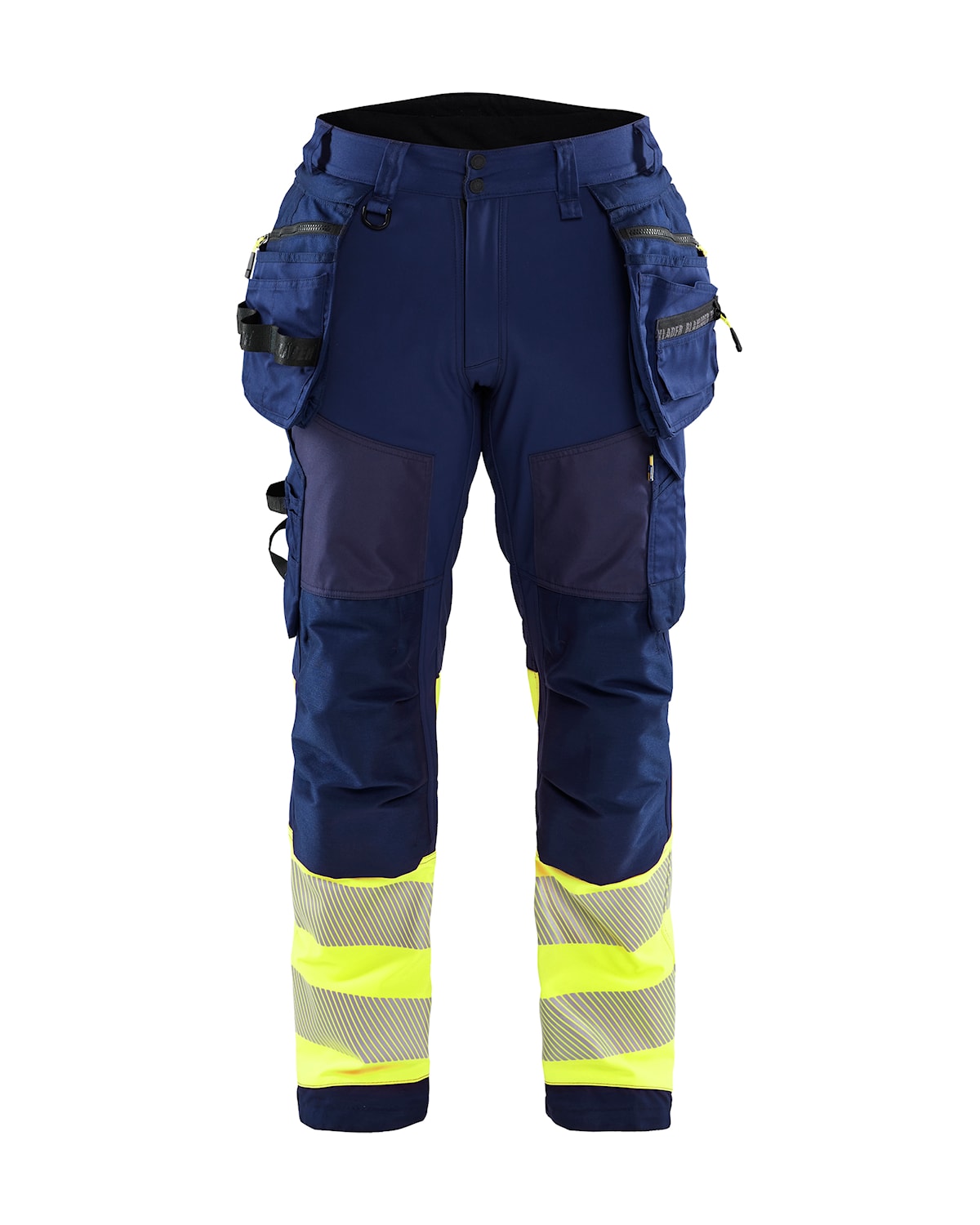 Blåkläder 1821-2513 Varselbyxa Softshell – Marinblå/Varselgul