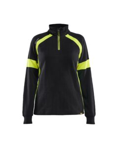 Blåkläder 3566-1158 Sweatshirt med Varsel Dam – Svart/Varselgul