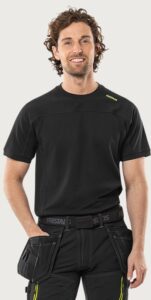 Fristads Funktions T-shirt 7554 GPIN – Svart/Neongul (982)