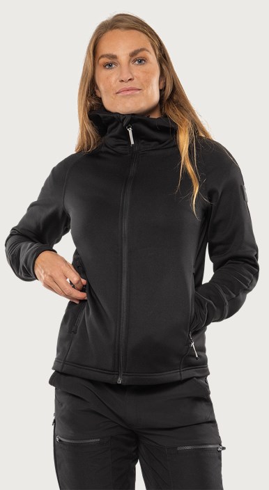 Fristads Cobalt Polartec® power stretch® hoodie, dam – Svart (940)