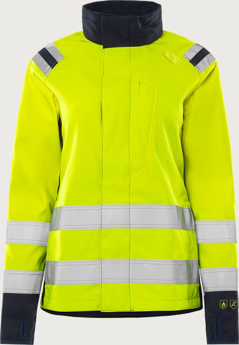 Fristads Flamestat softshell-jacka stretch 4076 FSS klass 3, dam – Varsel Gul/Marinblå (171)