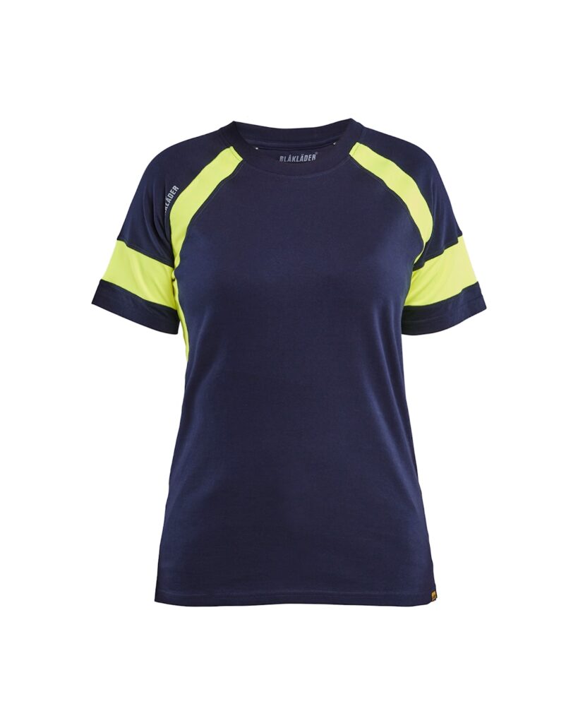 Blåkläder 3524-1030 T-shirt med Varsel Dam – Marinblå/Varselgul