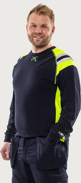 Fristads Flamestat Långärmad T-shirt 7072 TFLH – Marinblå (540)