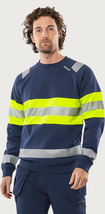 Fristads Varsel Green sweatshirt stretch 7530 GKC, klass 1 – Varsel Gul/Marinblå (171)