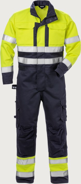 Fristads Flamskyddad overall 8084 FLAM, klass 3 – Varsel Gul/Marinblå (171)
