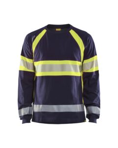 Blåkläder 3510-1030 Långärmad T-shirt varsel – Marinblå/Varselgul