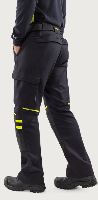 Fristads Flamestat stretchbyxa 2180 FSS – Mörk marinblå/Neongul (557)