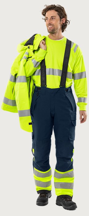 Fristads Varsel Green vinterbyxa stretch 2681 GLPS, klass 1 – Varsel Gul/Marinblå (171)