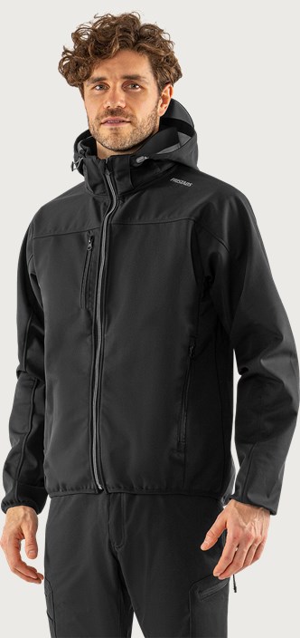 Fristads Softshell-jacka med huva 4655 GBF – Svart/Grå (996)