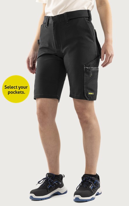 Fristads Flex hantverkarshorts stretch 2804 GHST, dam – Svart (940)