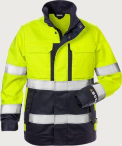 Fristads Flamskyddad jacka 4590 FLAM klass 3, dam – Varsel Gul/Marinblå (171)