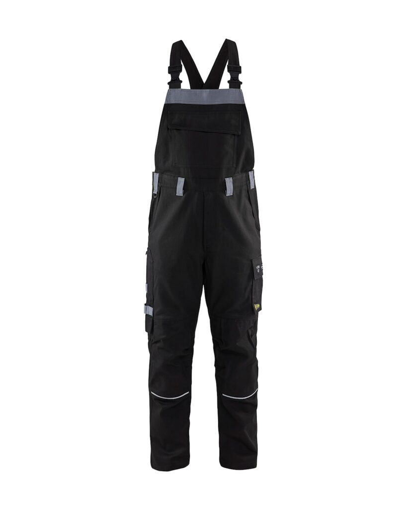 Blåkläder 2861-1516 Flamskyddad hängselbyxa – Svart/Grå