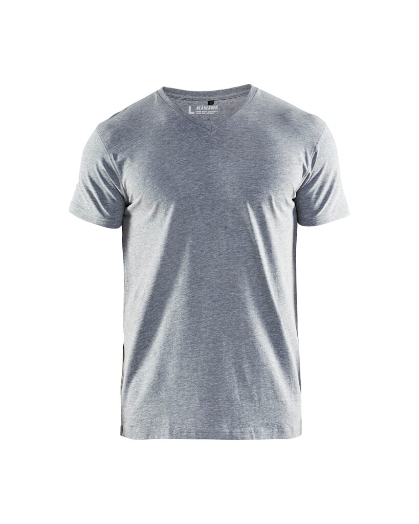 Blåkläder 3360-1059 V-ringad T-shirt – Gråmelerad