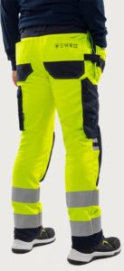 Fristads Flamestat hantverkarbyxa stretch 2267 ATHF, klass 2 – Varsel Gul/Marinblå (171)