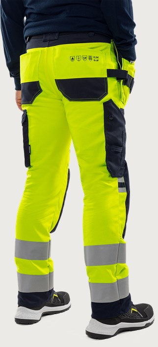Fristads Flamestat hantverkarbyxa stretch 2267 ATHF, klass 2 – Varsel Gul/Marinblå (171)