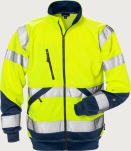 Fristads Varsel sweatshirt-jacka 7426 SHV, klass 3 – Varsel Gul/Marinblå (171)
