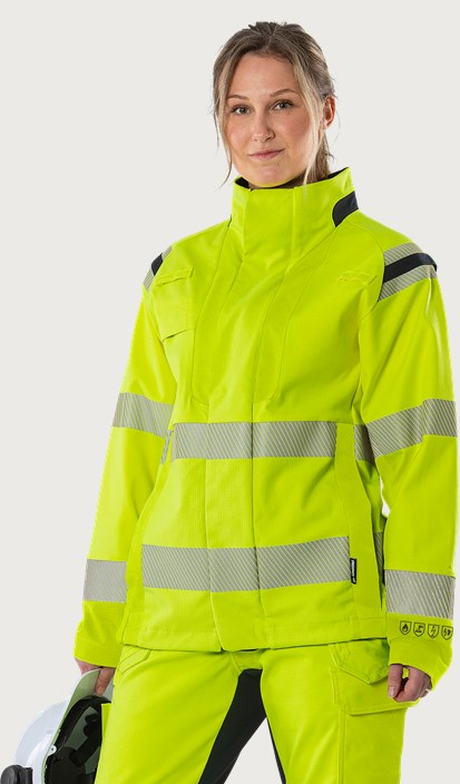 Fristads Flamestat Green stretchjacka 4941 GFS klass 3, dam – Varsel Gul/Marinblå (171)