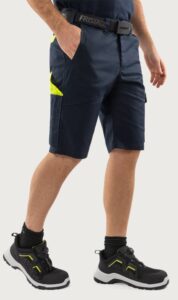 Fristads Green shorts 2932 GWM – Mörk marinblå/Neongul (557)