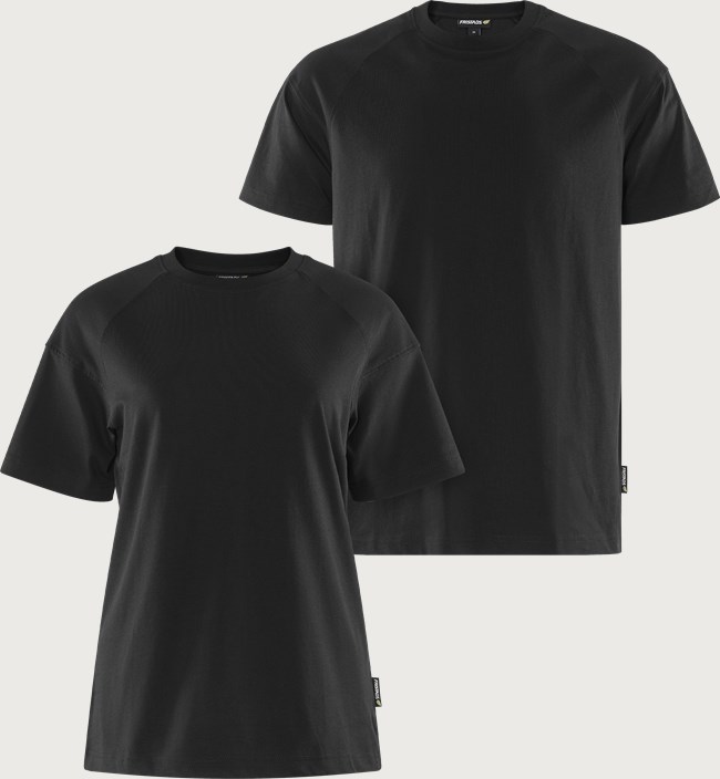 Fristads Green heavy T-shirt ekologisk bomull 7610 GKT, herr och dam – Svart (940)