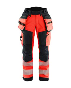 Blåkläder 7118-2513 Varselbyxa Softshell Dam – Varselröd/Svart