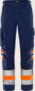 Fristads Varselbyxa Green 2668 GPLU, klass 1 – Varsel Orange/Marinblå (271)