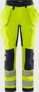 Fristads Flamestat Green hantverkarbyxa stretch 2953 GFS klass 2, dam – Varsel Gul/Marinblå (171)