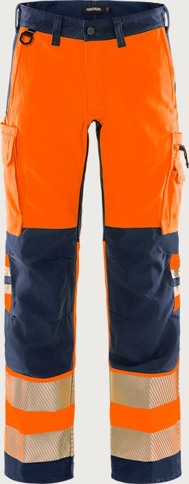 Fristads Varselbyxa stretch 2712 PLU, klass 2 – Varsel Orange/Marinblå (271)